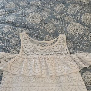 Lilly Pulitzer Ivory Lace Ruffle Top